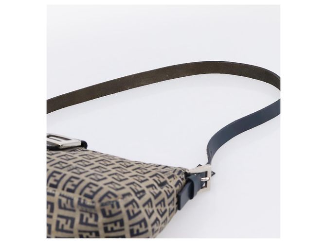 Borsa a tracolla FENDI Zucchino Canvas Mamma Baguette Navy Silver Auth 197199A Argento Blu navy - vista 14