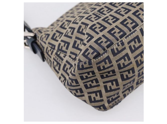 Borsa a tracolla FENDI Zucchino Canvas Mamma Baguette Navy Silver Auth 197199A Argento Blu navy - vista 17