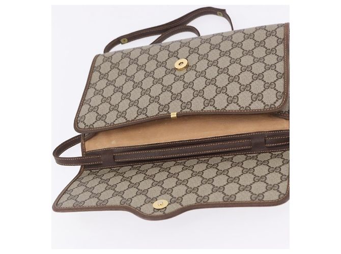 Borsa a tracolla GUCCI GG Supreme PVC Beige Gold Auth ka5761 D'oro - vista 10
