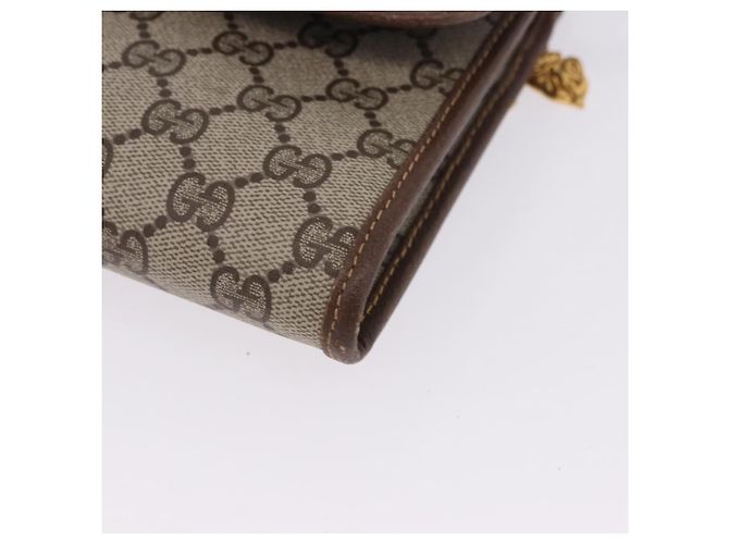 Borsa a tracolla GUCCI GG Supreme PVC Beige Gold Auth ka5761 D'oro - vista 14