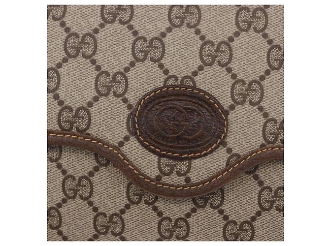 Borsa a tracolla GUCCI GG Supreme PVC Beige Gold Auth ka5761 D'oro - vista 17