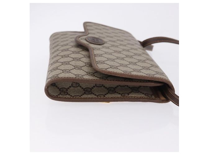 Borsa a tracolla GUCCI GG Supreme PVC Beige Gold Auth ka5761 D'oro - vista 3