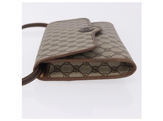 Borsa a tracolla GUCCI GG Supreme PVC Beige Gold Auth ka5761 D'oro - vista 4