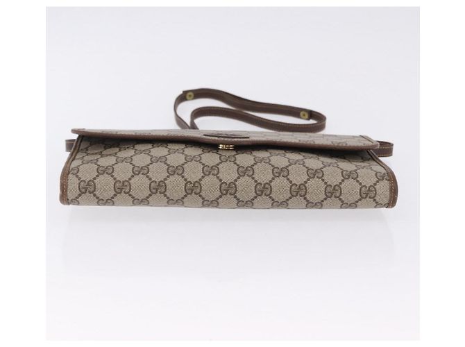 Borsa a tracolla GUCCI GG Supreme PVC Beige Gold Auth ka5761 D'oro - vista 5