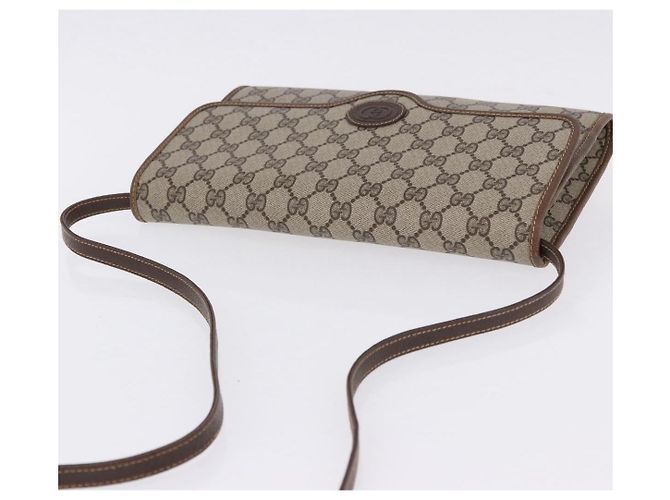 Borsa a tracolla GUCCI GG Supreme PVC Beige Gold Auth ka5761 D'oro - vista 6