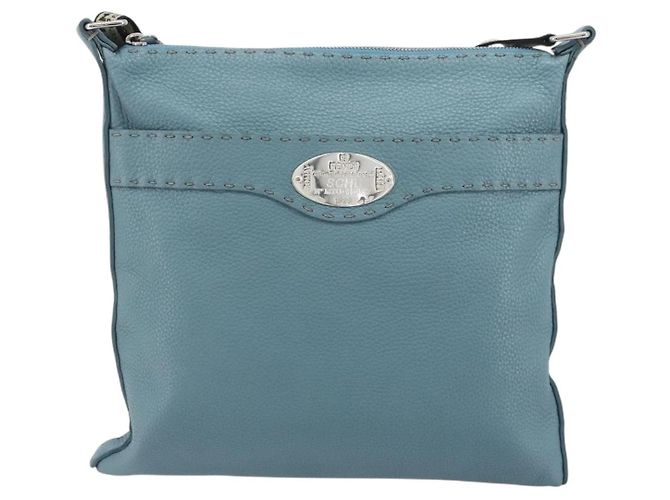Borsa a tracolla FENDI Celeria in pelle azzurro argento 8BT109 Auth BA14891A Blu chiaro - vista 13
