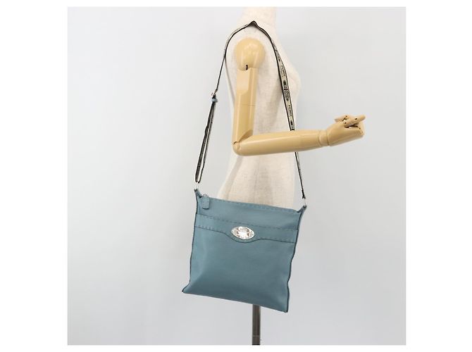 Borsa a tracolla FENDI Celeria in pelle azzurro argento 8BT109 Auth BA14891A Blu chiaro - vista 24