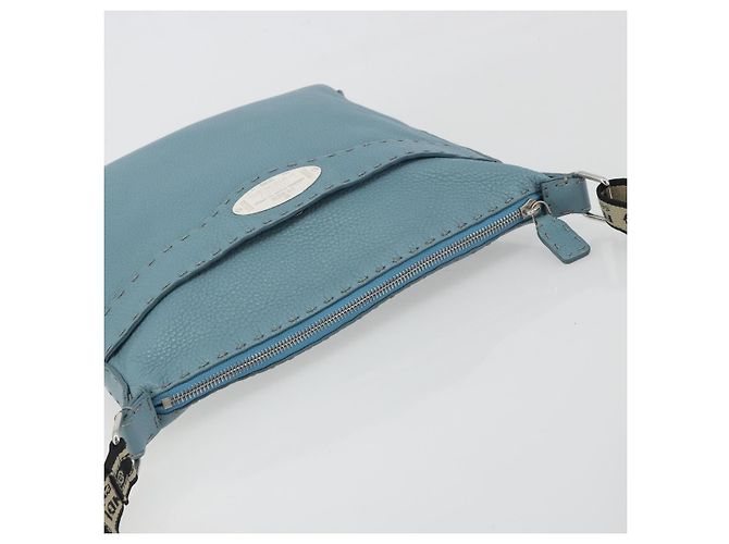Borsa a tracolla FENDI Celeria in pelle azzurro argento 8BT109 Auth BA14891A Blu chiaro - vista 6