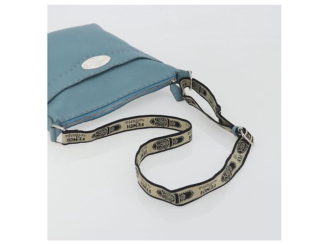 Borsa a tracolla FENDI Celeria in pelle azzurro argento 8BT109 Auth BA14891A Blu chiaro - vista 7
