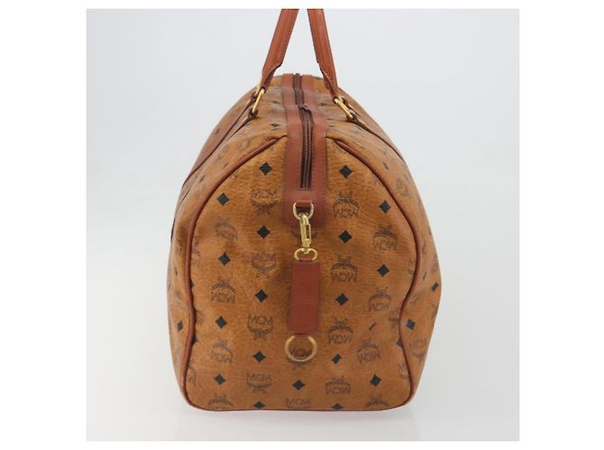 Borsa MCM Vicetos Boston Bag PVC Leather Brown Gold Tone Auth gh2312 Marrone - vista 4