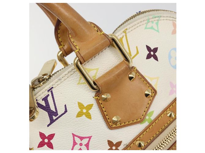 Borsa a mano LOUIS VUITTON Monogram Multicolor Alma White M92647 LV Auth 197046A Bianco - vista 10