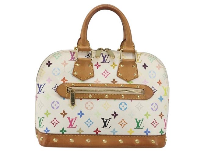 Borsa a mano LOUIS VUITTON Monogram Multicolor Alma White M92647 LV Auth 197046A Bianco - vista 13