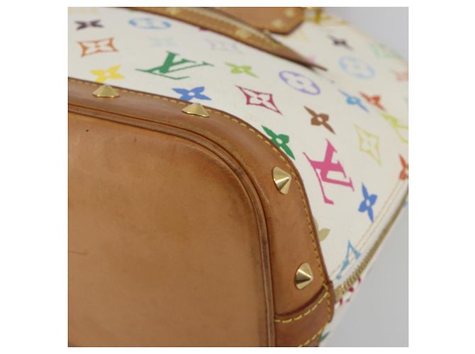 Borsa a mano LOUIS VUITTON Monogram Multicolor Alma White M92647 LV Auth 197046A Bianco - vista 14