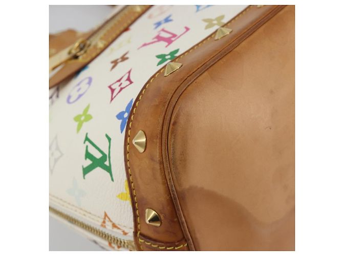Borsa a mano LOUIS VUITTON Monogram Multicolor Alma White M92647 LV Auth 197046A Bianco - vista 15