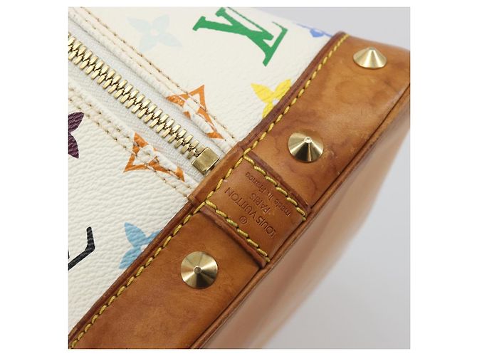 Borsa a mano LOUIS VUITTON Monogram Multicolor Alma White M92647 LV Auth 197046A Bianco - vista 17
