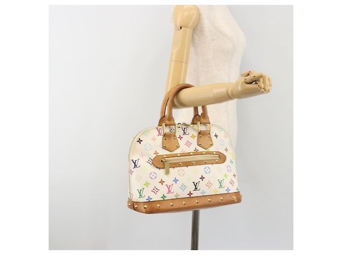 Borsa a mano LOUIS VUITTON Monogram Multicolor Alma White M92647 LV Auth 197046A Bianco - vista 23