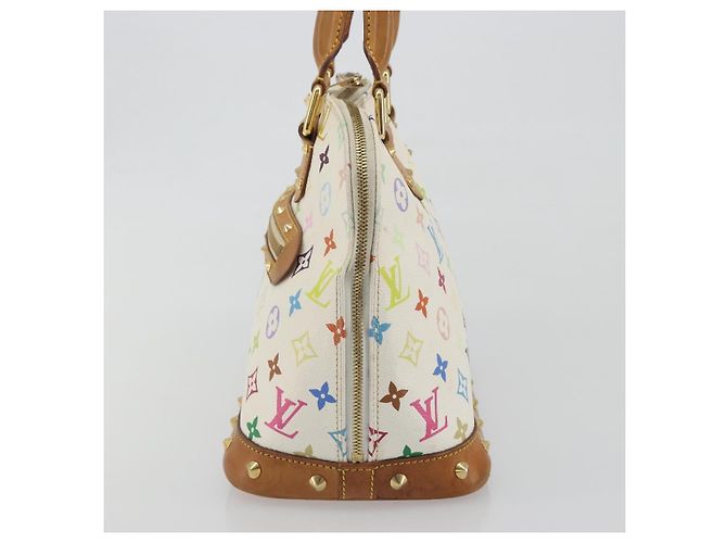 Borsa a mano LOUIS VUITTON Monogram Multicolor Alma White M92647 LV Auth 197046A Bianco - vista 3