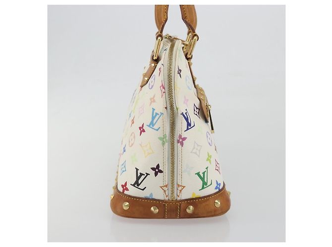 Borsa a mano LOUIS VUITTON Monogram Multicolor Alma White M92647 LV Auth 197046A Bianco - vista 4