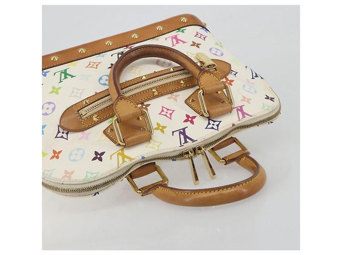 Borsa a mano LOUIS VUITTON Monogram Multicolor Alma White M92647 LV Auth 197046A Bianco - vista 6