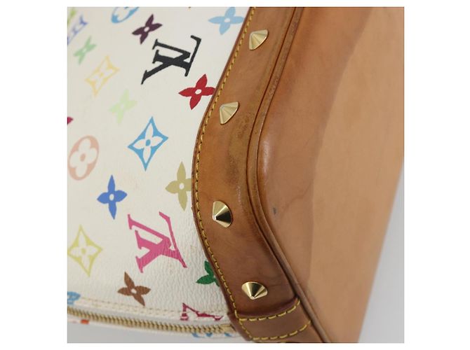 Borsa a mano LOUIS VUITTON Monogram Multicolor Alma White M92647 LV Auth 197046A Bianco - vista 9
