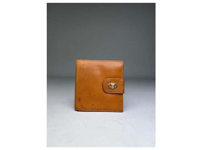 Céline Vintage Celine Smooth Leather Wallet Tan Gold Camel - view 11