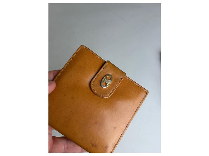 Céline Vintage Celine Smooth Leather Wallet Tan Gold Camel - view 3