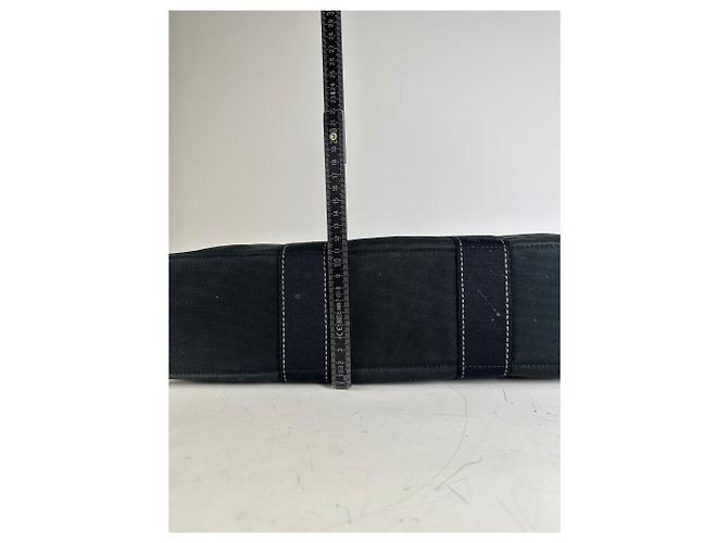 Hermès Tote Vintage Hermes Canvas Nero Argento - vista 12