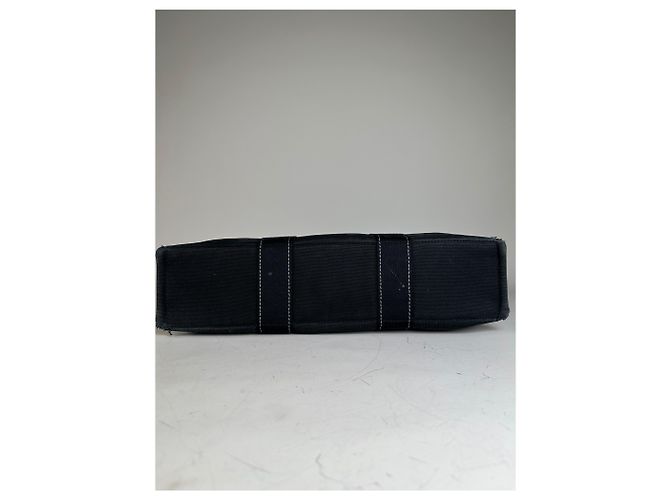 Hermès Tote Vintage Hermes Canvas Nero Argento - vista 9
