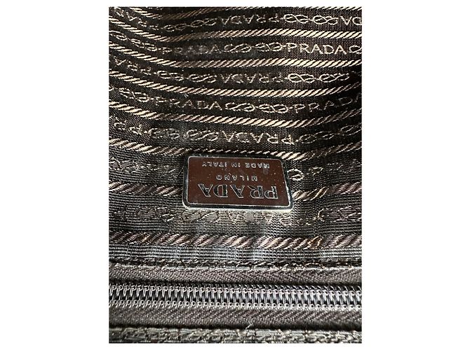 Vintage Prada Canvas Leder-Trim Tote Beige Braun - Ansicht 5