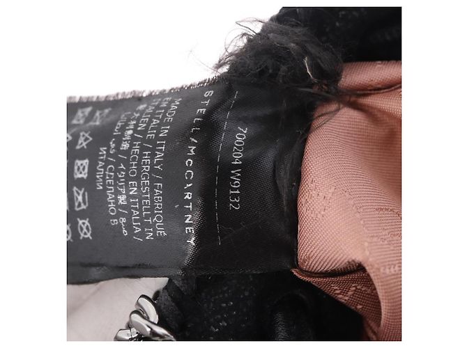 Autre Marque Stella MacCartney Schultertasche mit Kette Polyester Schwarz Silber Auth 196625A - Ansicht 12