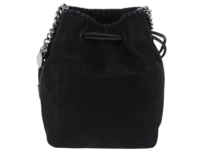 Autre Marque Stella MacCartney Schultertasche mit Kette Polyester Schwarz Silber Auth 196625A - Ansicht 13