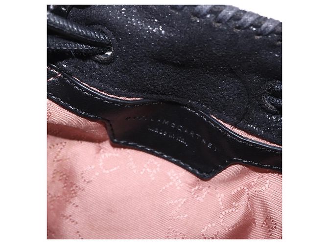 Autre Marque Stella MacCartney Schultertasche mit Kette Polyester Schwarz Silber Auth 196625A - Ansicht 18