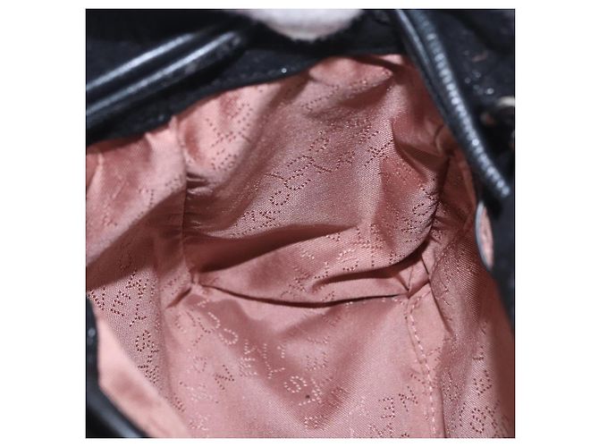 Autre Marque Stella MacCartney Schultertasche mit Kette Polyester Schwarz Silber Auth 196625A - Ansicht 19