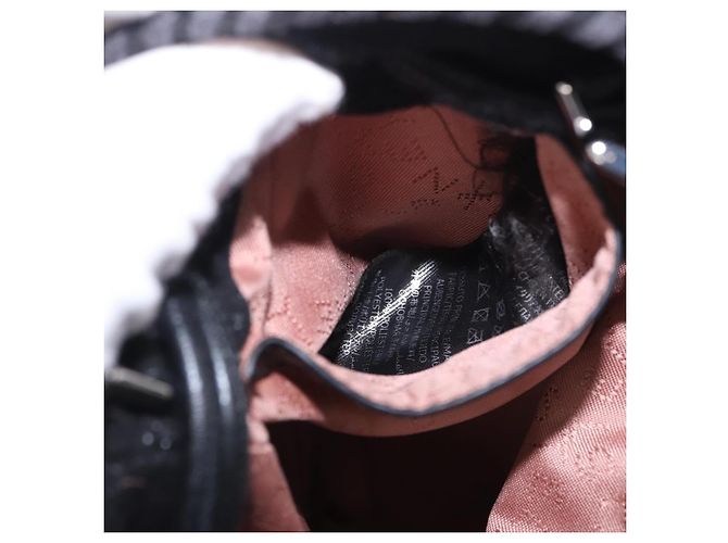 Autre Marque Stella MacCartney Schultertasche mit Kette Polyester Schwarz Silber Auth 196625A - Ansicht 21