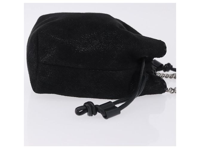 Autre Marque Stella MacCartney Schultertasche mit Kette Polyester Schwarz Silber Auth 196625A - Ansicht 3