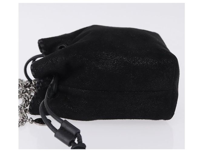 Autre Marque Stella MacCartney Schultertasche mit Kette Polyester Schwarz Silber Auth 196625A - Ansicht 4