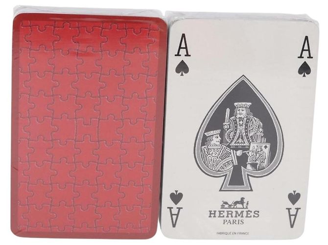 Hermès Carte da gioco HERMES carta Blue Red Auth BA15227M Rosso - vista 2