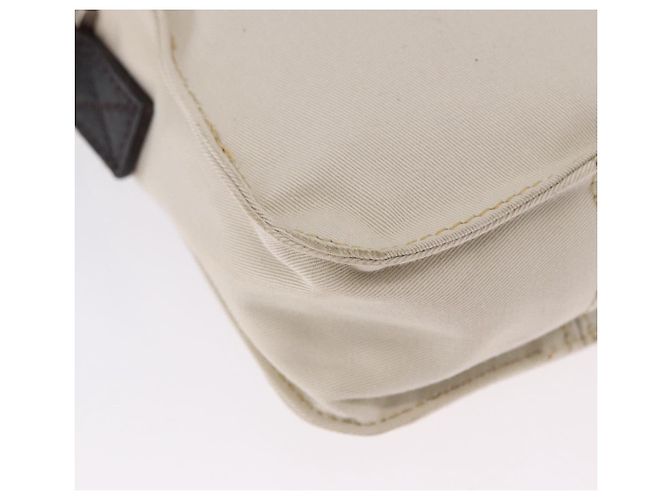 FENDI Shoulder Pouch Canvas Beige Silver Auth ka5734 Argento - vista 16
