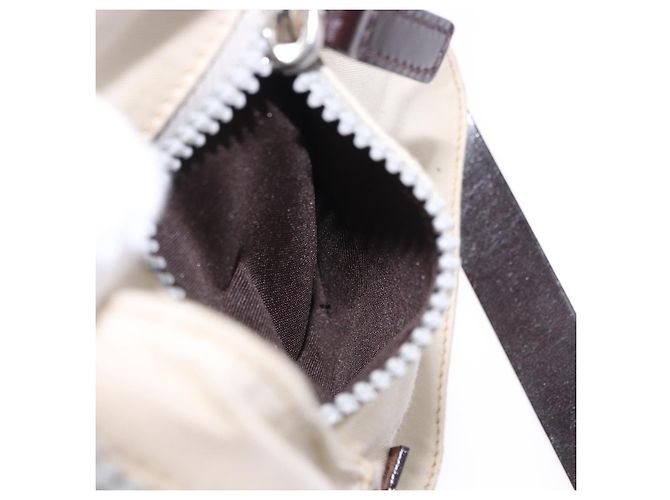 FENDI Shoulder Pouch Canvas Beige Silver Auth ka5734 Argento - vista 21