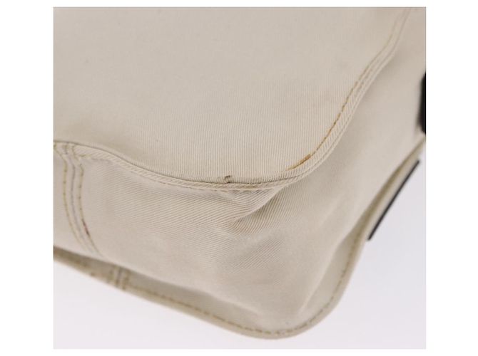 FENDI Shoulder Pouch Canvas Beige Silver Auth ka5734 Argento - vista 9