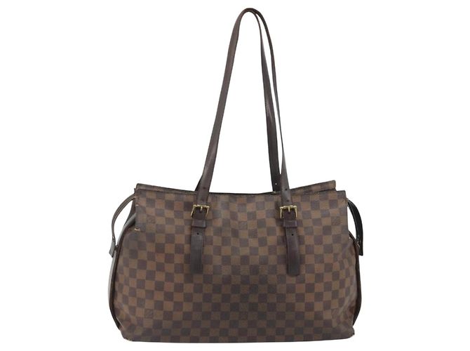 Borsa Tote Chelsea LOUIS VUITTON Damier Ebene N51119 LV Auth BA14867 - vista 2
