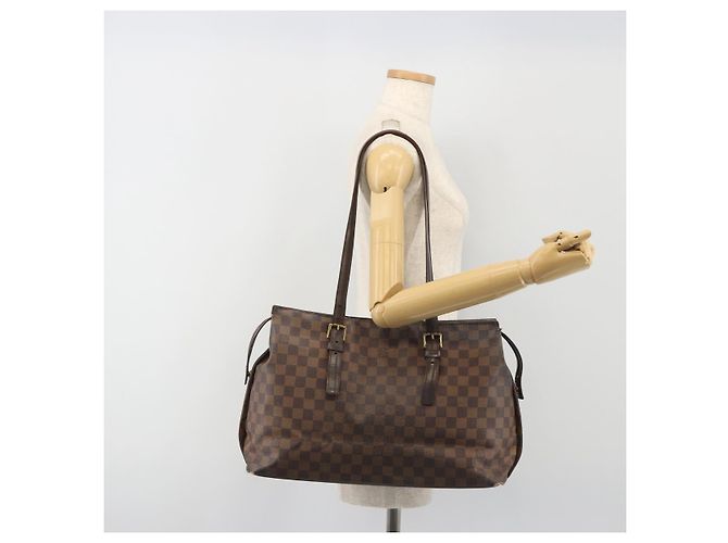 Borsa Tote Chelsea LOUIS VUITTON Damier Ebene N51119 LV Auth BA14867 - vista 24