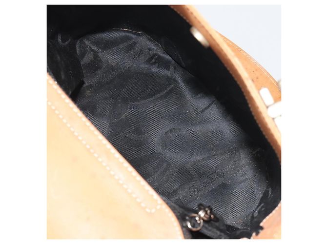 Borsa Salvatore Ferragamo Gancini in pelle 2way Beige Silver Auth 197027 Argento - vista 10