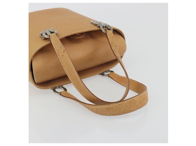 Borsa Salvatore Ferragamo Gancini in pelle 2way Beige Silver Auth 197027 Argento - vista 7