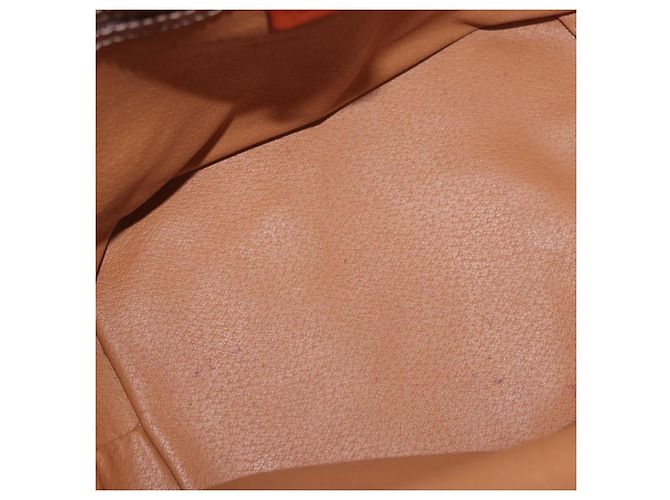 Céline Borsa a tracolla CELINE Macadam Canvas PVC Leather Brown Gold Auth 196696A Marrone D'oro - vista 11