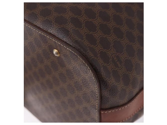 Céline Borsa a tracolla CELINE Macadam Canvas PVC Leather Brown Gold Auth 196696A Marrone D'oro - vista 16