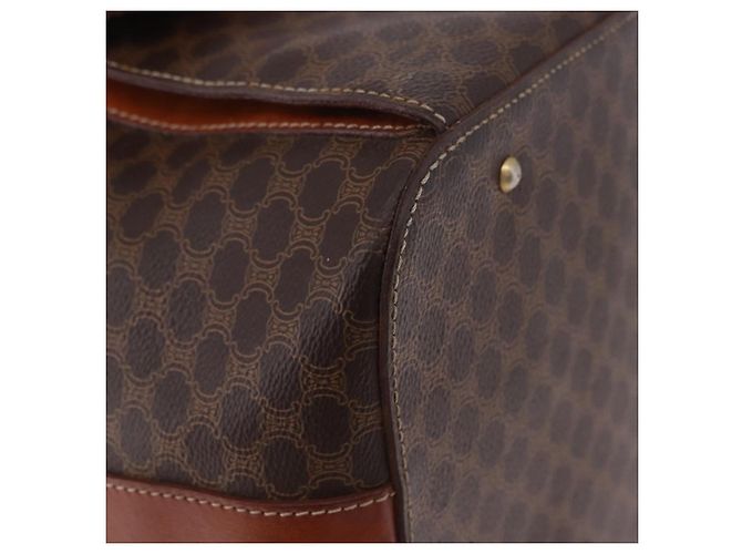 Céline Borsa a tracolla CELINE Macadam Canvas PVC Leather Brown Gold Auth 196696A Marrone D'oro - vista 9