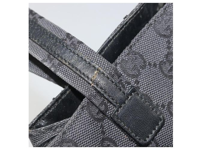 Borsa Tote GUCCI GG Canvas Nero Argento 002 1076 2684 Auth ka5725 - vista 10