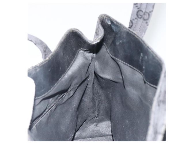Borsa Tote GUCCI GG Canvas Nero Argento 002 1076 2684 Auth ka5725 - vista 18