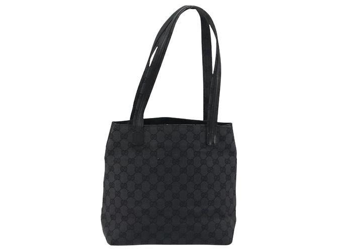 Borsa Tote GUCCI GG Canvas Nero Argento 002 1076 2684 Auth ka5725 - vista 2